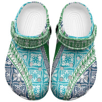 Hawaiian Quilt Pattern Clogs Shoes Fresh Color Mixed LT01 Green - Polynesian Pride