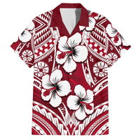 Polynesian Hibiscus Matching Hawaiian Shirt and Dress Fiji Patterns Red LT6 - Polynesian Pride