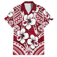 Polynesian Hibiscus Matching Hawaiian Shirt and Dress Fiji Patterns Red LT6 - Polynesian Pride