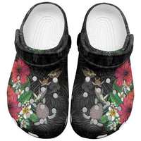 Hawaiian Tropical Plants and Turtles Clogs Shoes Polynesian Art Motifs LT03