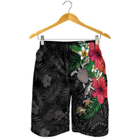 Hawaiian Tropical Plants and Turtles Shorts for Men Polynesian Art Motifs LT03 - Polynesian Pride