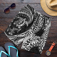 Hawaiian Turtle and Shark Shorts for Men Kakau Tribal with Polynesian Pattern Black Color LT03 Black - Polynesian Pride