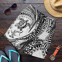 Hawaiian Turtle and Shark Shorts for Men Kakau Tribal with Polynesian Pattern White Color LT03 White - Polynesian Pride