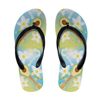 Hawaiian Ukulele Avocado Flip Flops Leis and Polynesian Pattern