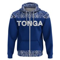 Tonga All Over Hoodie Polynesian Blue and White