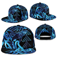 Humpback Whale Matariki New Zealand Snapback Cap NZ Maori Paikea Poutama Luxury Blue