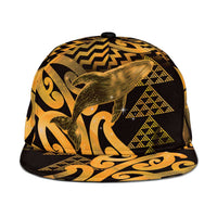 Humpback Whale Matariki New Zealand Snapback Cap NZ Maori Paikea Poutama Luxury Gold