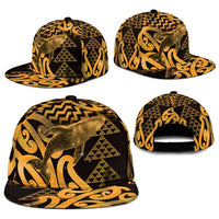 Humpback Whale Matariki New Zealand Snapback Cap NZ Maori Paikea Poutama Luxury Gold