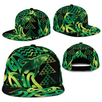 Humpback Whale Matariki New Zealand Snapback Cap NZ Maori Paikea Poutama Luxury Green