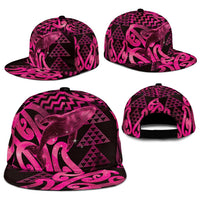 Humpback Whale Matariki New Zealand Snapback Cap NZ Maori Paikea Poutama Luxury Pink
