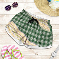 Hunter Green Palaka Hawaii Leis Elegant Vibes Shorts for Women LT14 Green - Polynesian Pride