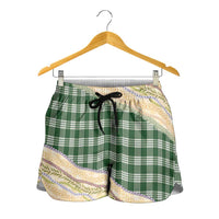 Hunter Green Palaka Hawaii Leis Elegant Vibes Shorts for Women LT14 - Polynesian Pride