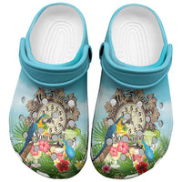 It's 5 o'clock Somewhere Clogs Shoes Hawaiian Tropical Parrots LT01 Blue - Polynesian Pride