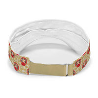 Japanese Daruma Doll Sun Visor Cap Palaka With Seamless Bamboo Pattern LT14 - Polynesian Pride