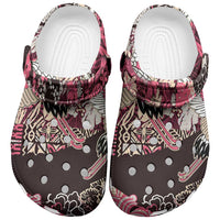 Japanese Hawaiian Crane Clogs Shoes Soft Pink Tapa Patchwork Pattern LT9 Pink - Polynesian Pride