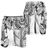 Japanese Irezumi and Hawaiian Polynesian Art Tattoo Shorts for Men White Color LT03 - Polynesian Pride