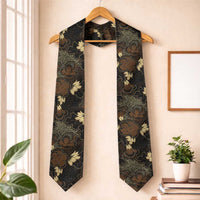 Javanese Batik Semen Graduation Stole Indonesian Traditional Pattern LT01 One Size Black - Polynesian Pride