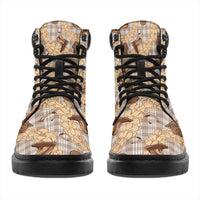 Khaki Palaka Hawaii Cowboy All Season Boots Puakenikeni Lei Paniolo Papale Seamless Vibes - Polynesian Pride