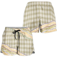 Khaki Palaka Hawaii Leis Elegant Vibes Shorts for Women LT14 - Polynesian Pride