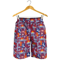 Kiribati Tekeraoi n te Kiritimati Shorts for Men Pacific Patchwork Xmas Vibes LT9 - Polynesian Pride