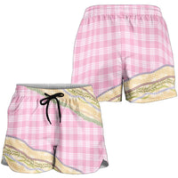 Light Pink Palaka Hawaii Leis Elegant Vibes Shorts for Women LT14 - Polynesian Pride