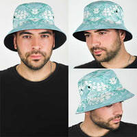 Light Turquoise Mermaid Puakenikeni Maile Lei Bucket Hat LT01 - Polynesian Pride