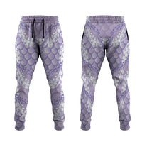 Lilac Mermaid Puakenikeni Maile Lei Jogger Pants LT01 Purple - Polynesian Pride