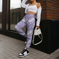 Lilac Mermaid Puakenikeni Maile Lei Jogger Pants LT01 - Polynesian Pride