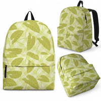 Lime Green Hawaii Kalo Palaka Motifs Backpack Hawaiian Taro Leaves Elegant Vibes LT14 - Polynesian Pride