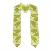 Lime Green Hawaii Kalo Palaka Motifs Graduation Stole Hawaiian Taro Leaves Elegant Vibes LT14 - Polynesian Pride
