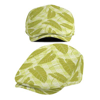 Lime Green Hawaii Kalo Palaka Motifs Jeff Hat Hawaiian Taro Leaves Elegant Vibes LT14 - Polynesian Pride