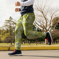 Lime Green Hawaii Kalo Palaka Motifs Jogger Pants Hawaiian Taro Leaves Elegant Vibes LT14 - Polynesian Pride