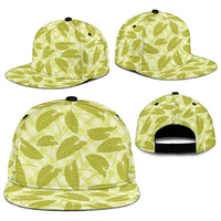 Lime Green Hawaii Kalo Palaka Motifs Snapback Cap Hawaiian Taro Leaves Elegant Vibes LT14 - Polynesian Pride
