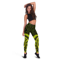 Lime Green New Zealand Mangopare Leggings Aotearoa Maori Koru Style LT14