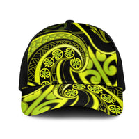 Lime Green New Zealand Mangopare Mesh Trucker Cap Aotearoa Maori Koru Style LT14 One Size Black Lime Green - Polynesian Pride