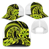 Lime Green New Zealand Mangopare Mesh Trucker Cap Aotearoa Maori Koru Style LT14 - Polynesian Pride