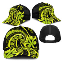 Lime Green New Zealand Mangopare Mesh Trucker Cap Aotearoa Maori Koru Style LT14 - Polynesian Pride