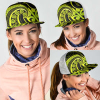 Lime Green New Zealand Mangopare Mesh Trucker Cap Aotearoa Maori Koru Style LT14 - Polynesian Pride