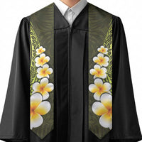 Lime Green Polynesia Graduation Stole Plumeria Tropical Leaves With Galaxy Polynesian Art LT14 - Polynesian Pride