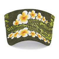 Lime Green Polynesia Sun Visor Cap Plumeria Tropical Leaves With Galaxy Polynesian Art LT14 - Polynesian Pride