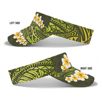 Lime Green Polynesia Sun Visor Cap Plumeria Tropical Leaves With Galaxy Polynesian Art LT14 - Polynesian Pride