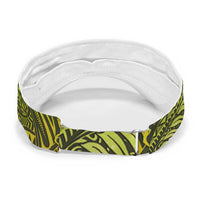 Lime Green Polynesia Sun Visor Cap Plumeria Tropical Leaves With Galaxy Polynesian Art LT14 - Polynesian Pride