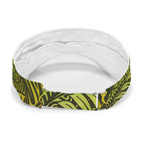 Lime Green Polynesia Sun Visor Cap Plumeria Tropical Leaves With Galaxy Polynesian Art LT14 - Polynesian Pride