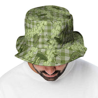 Lime Palaka Hawaii Cowboy Bucket Hat Puakenikeni Lei Paniolo Papale Seamless Vibes - Polynesian Pride