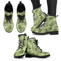 Lime Palaka Hawaii Cowboy Leather Boots Puakenikeni Lei Paniolo Papale Seamless Vibes - Polynesian Pride