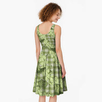 Lime Palaka Hawaii Cowboy Midi Dress Puakenikeni Lei Paniolo Papale Seamless Vibes - Polynesian Pride
