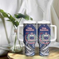 Samoa Rugby Tumbler With Handle Toa Samoa Myriad Patterns