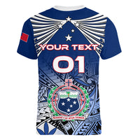 Custom Samoa Rugby Women V Neck T Shirt Toa Samoa Myriad Patterns LT01 - Polynesian Pride
