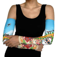 Personalized Hawaii Golf Christmas Arm Sleeves Mele Kalikimaka Funny Golfer Santa LT01 - Polynesian Pride