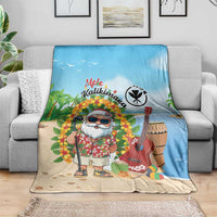 Hawaii Golf Christmas Blanket Mele Kalikimaka Funny Golfer Santa - Polynesian Pride